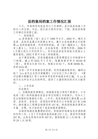 2024年县档案局档案工作情况汇报