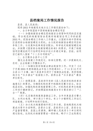 2024年县档案局工作情况报告