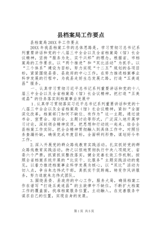 2024年县档案局工作要点