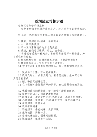 2024年吸烟区宣传警示语
