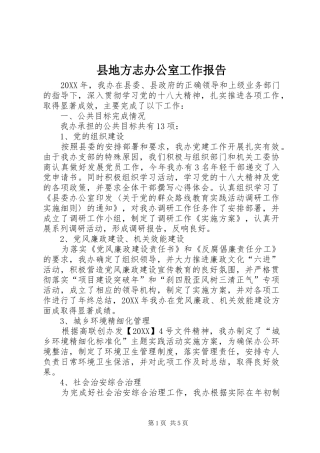 2024年县地方志办公室工作报告