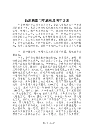 2024年县地税部门年底总及明年计划