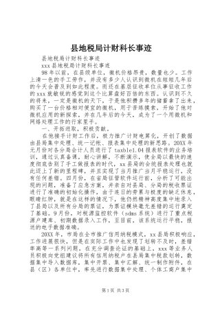 2024年县地税局计财科长事迹