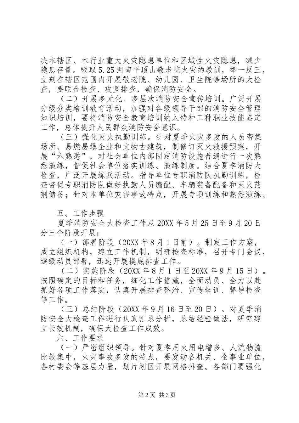 2024年夏季消防安全大检查工作方案_第2页