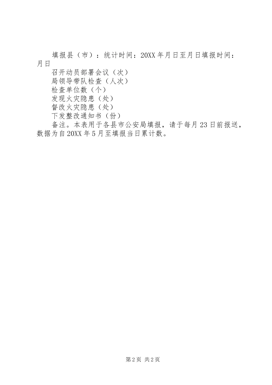 2024年夏季消防检查工作情况统计表_第2页