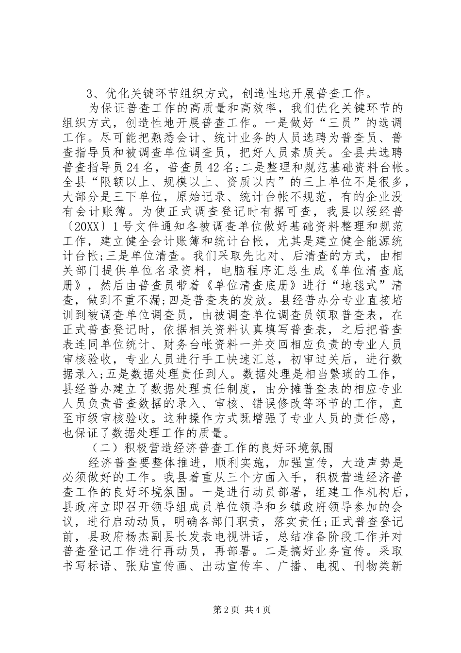 2024年县第二次全国经济普查工作总结_第2页