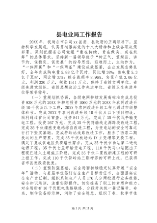 2024年县电业局工作报告