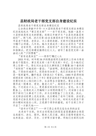 2024年县财政局老干部党支部自身建设纪实