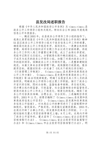 2024年县发改局述职报告