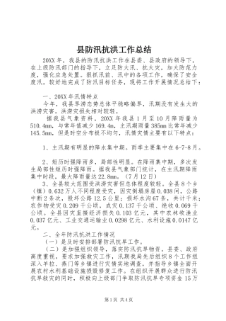 2024年县防汛抗洪工作总结