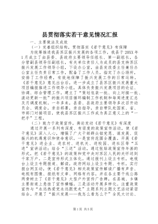 2024年县贯彻落实若干意见情况汇报