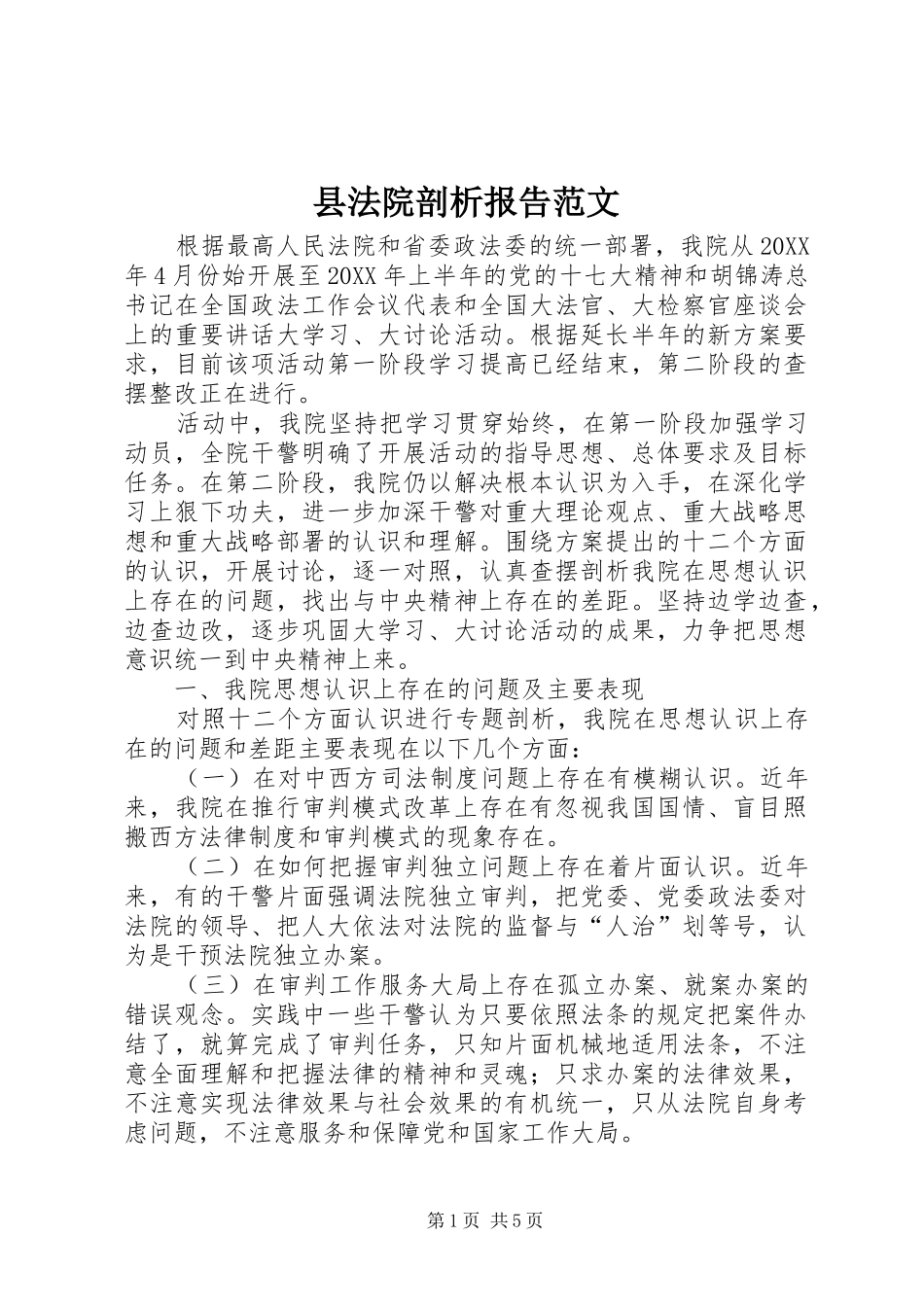 2024年县法院剖析报告范文_第1页