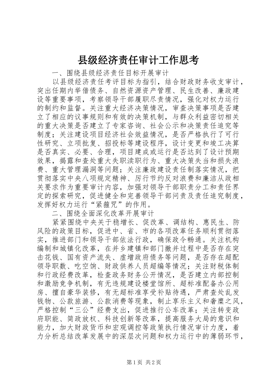 2024年县级经济责任审计工作思考_第1页