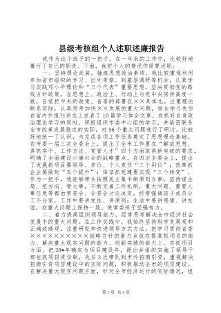 2024年县级考核组个人述职述廉报告