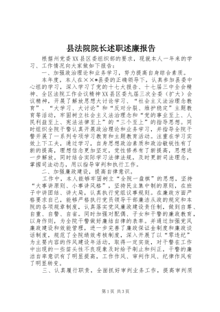 2024年县法院院长述职述廉报告
