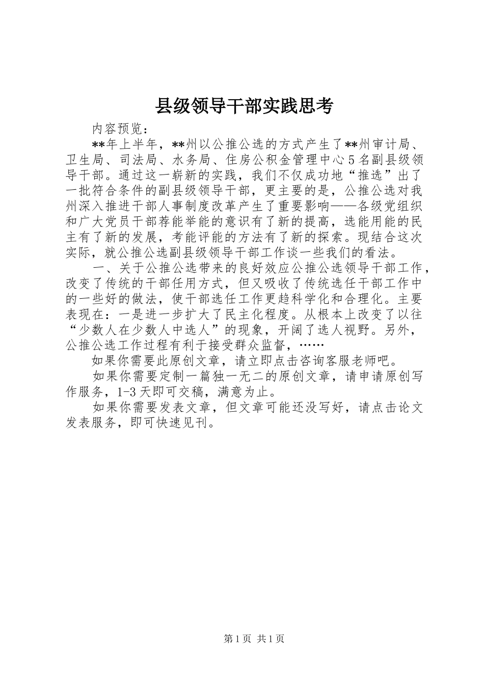 2024年县级领导干部实践思考_第1页