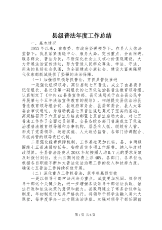 2024年县级普法年度工作总结