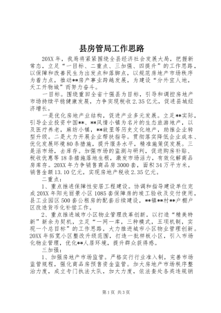 2024年县房管局工作思路