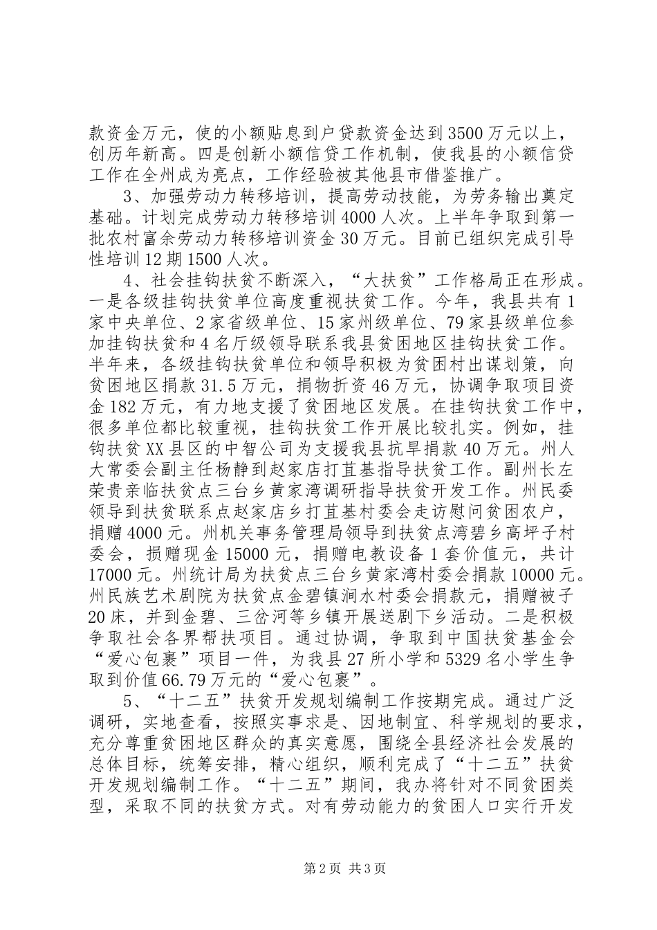 2024年县扶贫办半年工作总结_第2页