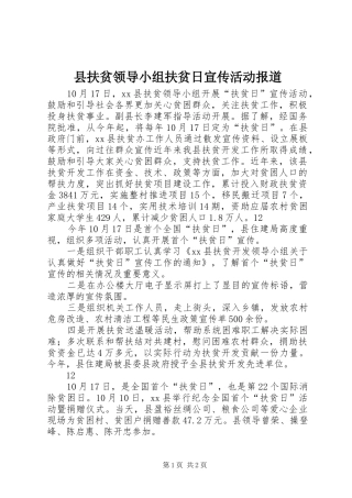 2024年县扶贫领导小组扶贫日宣传活动报道