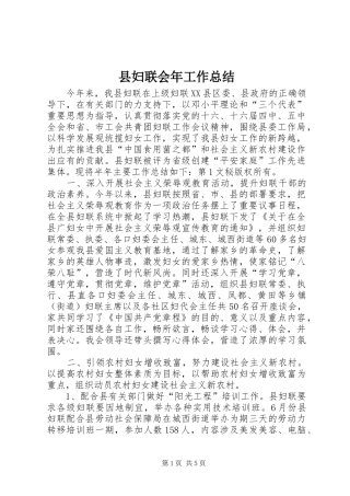 2024年县妇联会年工作总结