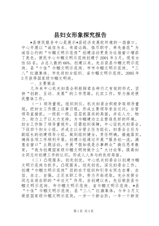 2024年县妇女形象探究报告