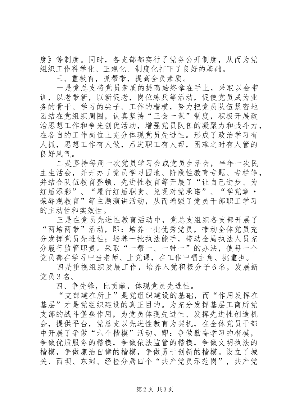 2024年县工商局党总支工作总结_第2页