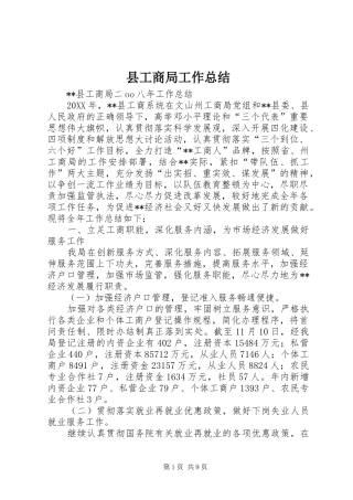 2024年县工商局工作总结