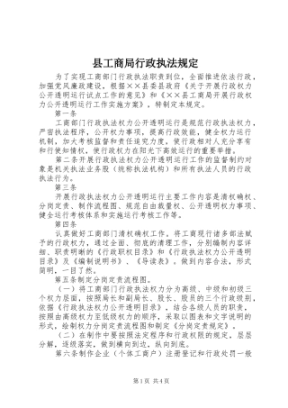 2024年县工商局行政执法规定