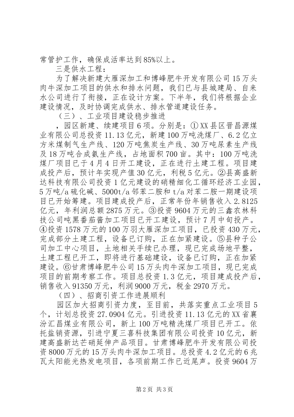 2024年县工业园区上半年工作总结暨下半年工作打算_第2页