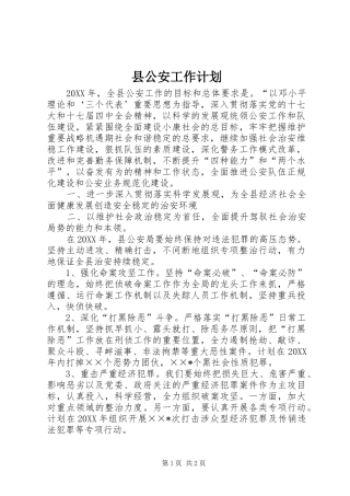 2024年县公安工作计划