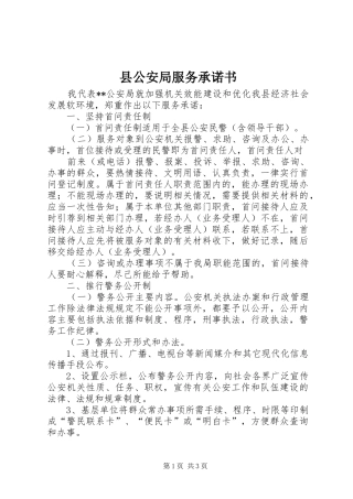 2024年县公安局服务承诺书
