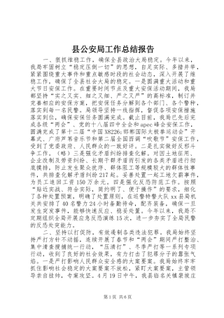 2024年县公安局工作总结报告