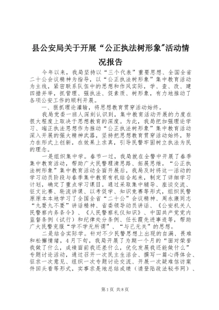 2024年县公安局关于开展公正执法树形象活动情况报告