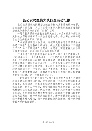2024年县公安局经侦大队四查活动汇报