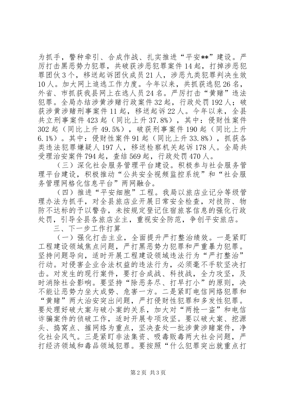 2024年县公安局深化平安建设专项行动工作总结_第2页