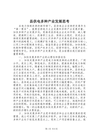 2024年县供电多种产业发展思考