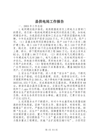2024年县供电局工作报告