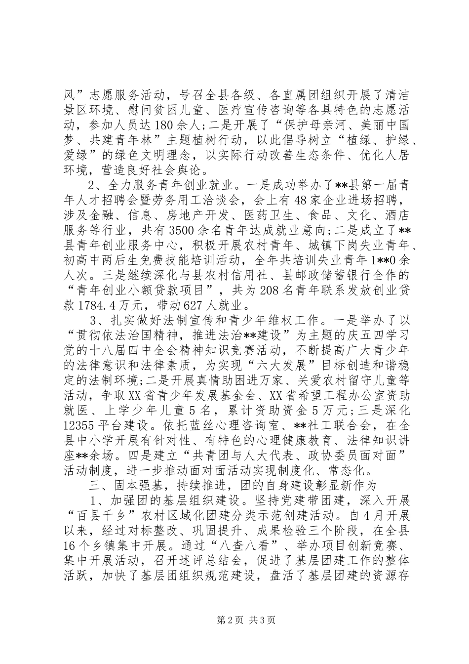 2024年县共青团工作总结_第2页