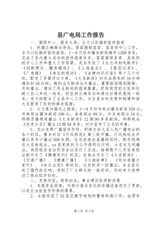 2024年县广电局工作报告