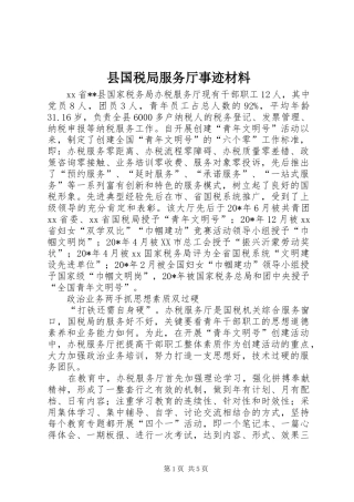 2024年县国税局服务厅事迹材料