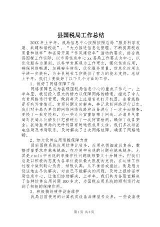 2024年县国税局工作总结