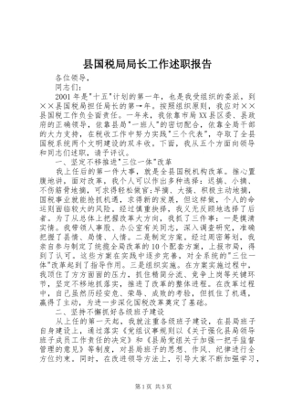 2024年县国税局局长工作述职报告