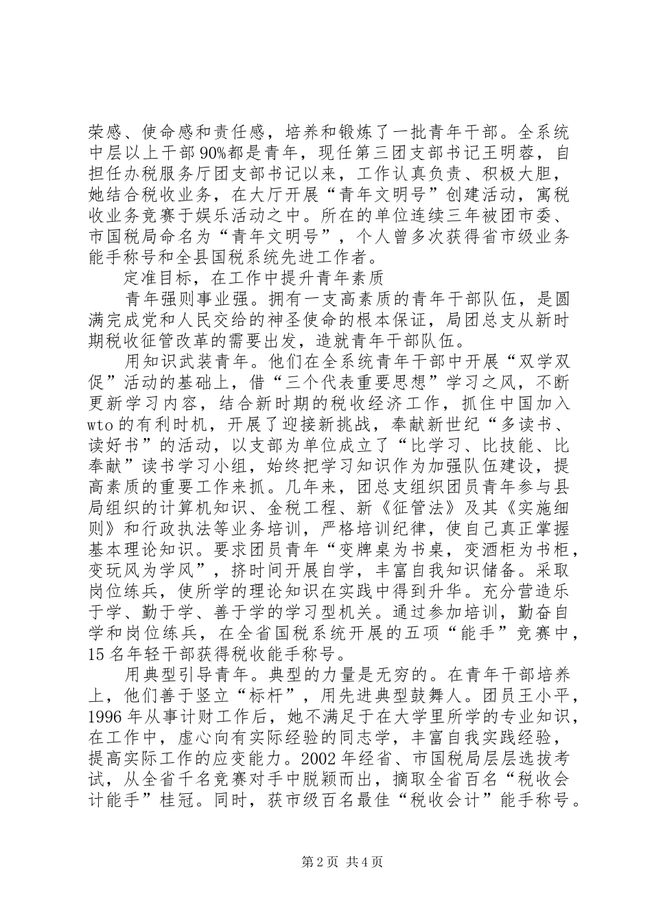 2024年县国税局团总支强化组织建设经验总结_第2页