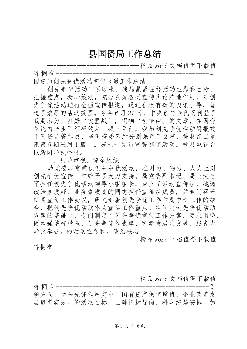 2024年县国资局工作总结_第1页