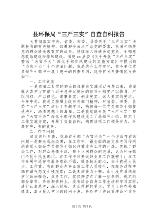 2024年县环保局三严三实自查自纠报告