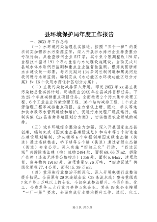 2024年县环境保护局年度工作报告