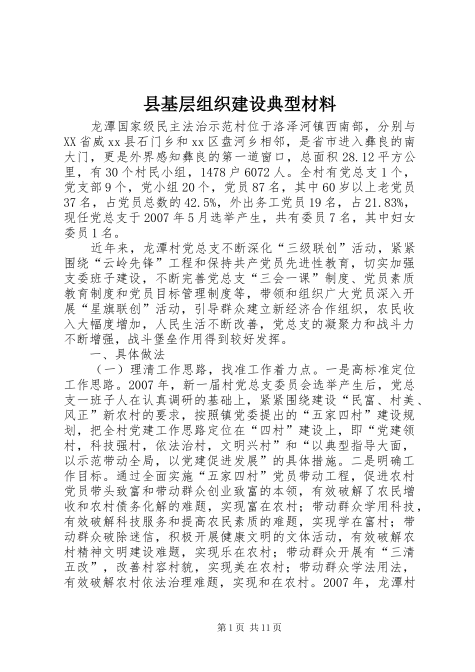 2024年县基层组织建设典型材料_第1页