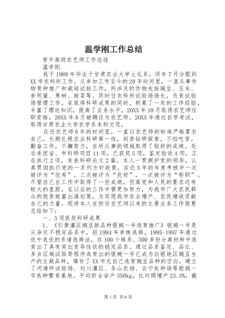 2024年温学刚工作总结