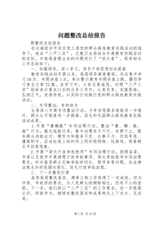 2024年问题整改总结报告